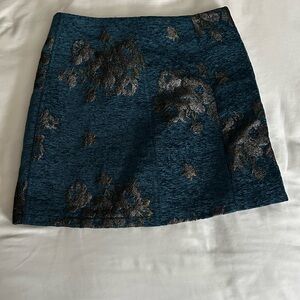 Free People Blue and Gold Mini Skirt